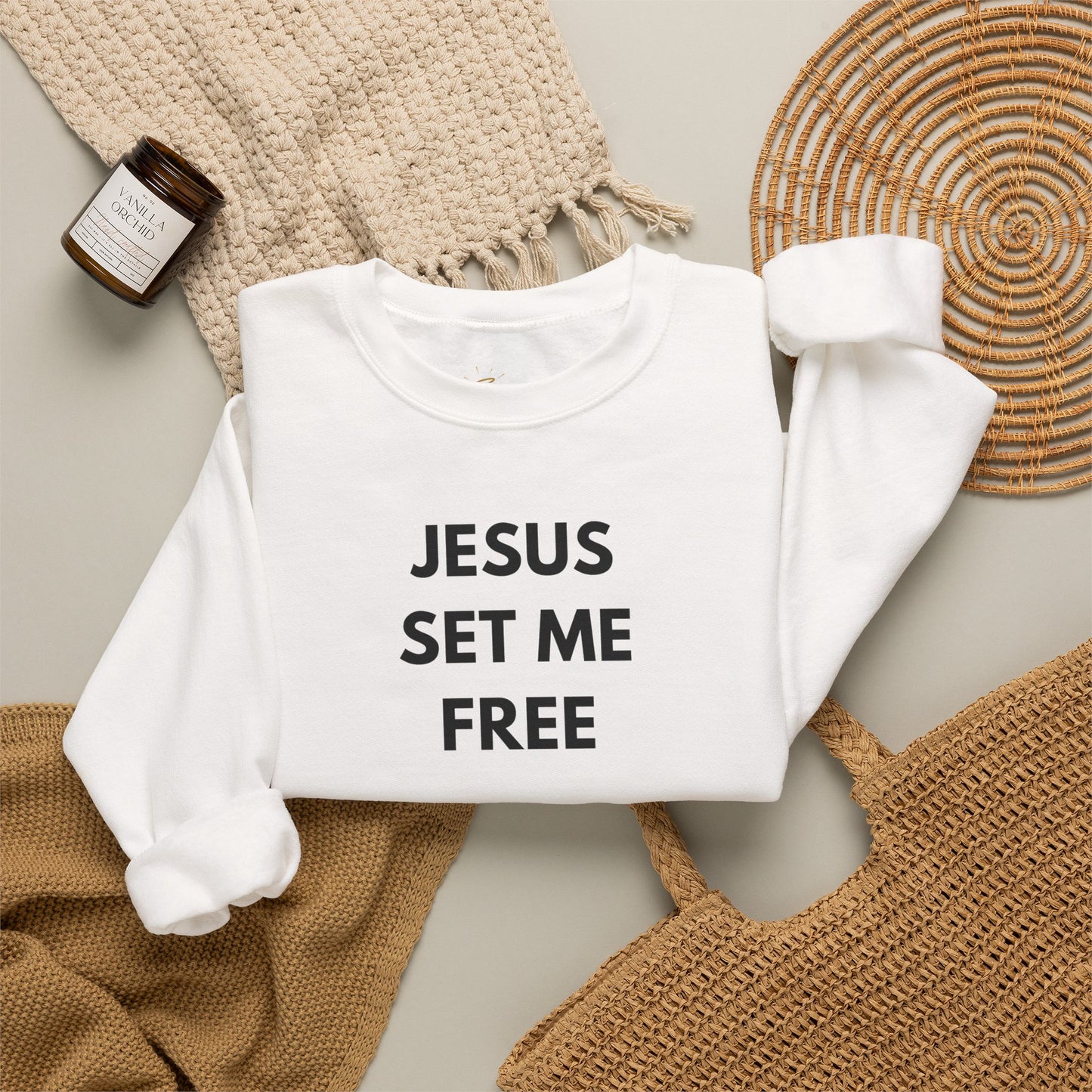 Jesus Set Me Free Unisex Heavy Blend™ Crewneck Sweatshirt