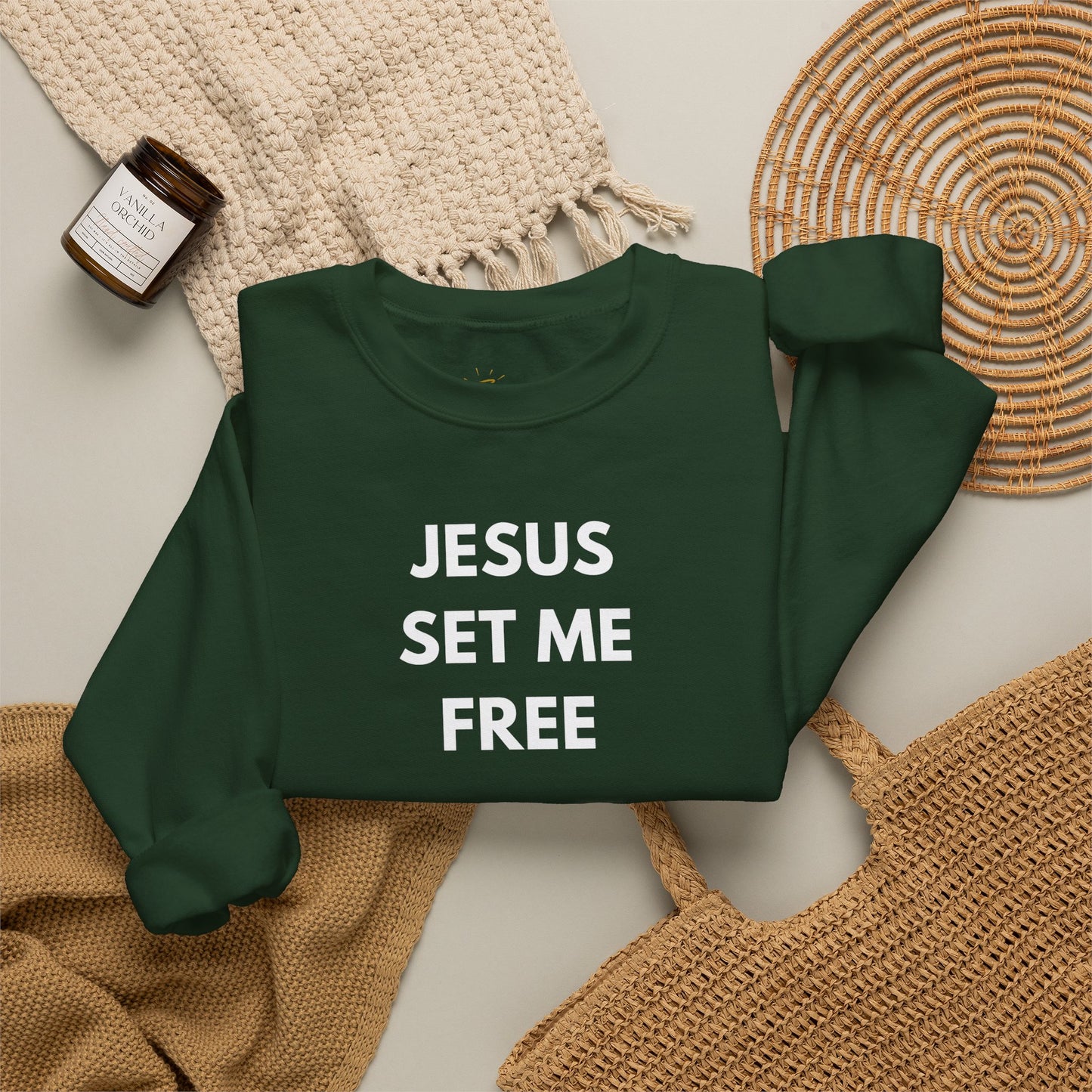 Jesus Set Me Free Unisex Heavy Blend™ Crewneck Sweatshirt