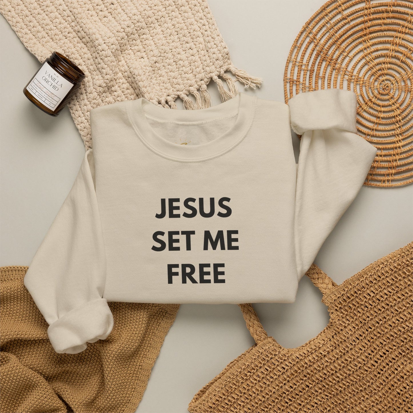 Jesus Set Me Free Unisex Heavy Blend™ Crewneck Sweatshirt