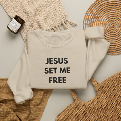 Jesus Set Me Free Unisex Heavy Blend™ Crewneck Sweatshirt